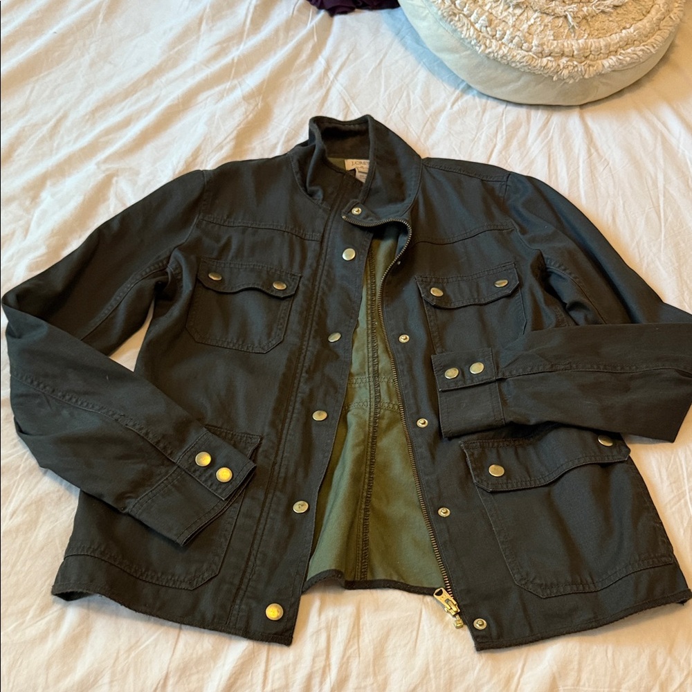 J. Crew Olive Jacket with Gold Buttons